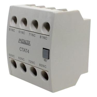 Imagem de Bloco De Contato Auxiliar Frontal 2NA+2NF Para CT9/85 Metaltex, Cinza