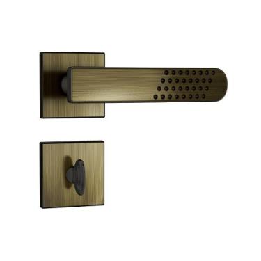 Imagem de Fechadura porta banheiro wc stam 823/21 quadrada antique ouro velho 40