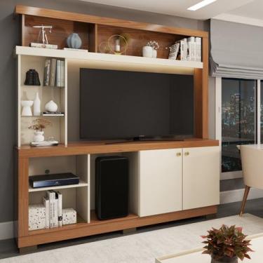 Imagem de Estante para TV Até 50 Polegadas Malbec 2 Portas Freijó/Off White - Pn