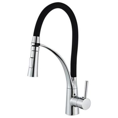 Imagem de Torneira gourmet  Monocomando Cozinha Silicone Flexivel preto - Creato