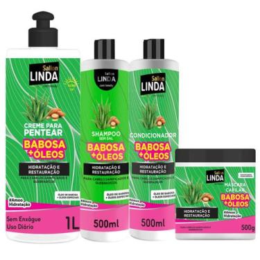 Imagem de Linha Babosa + Óleos Sallon Linda Hidratação e Restauração
