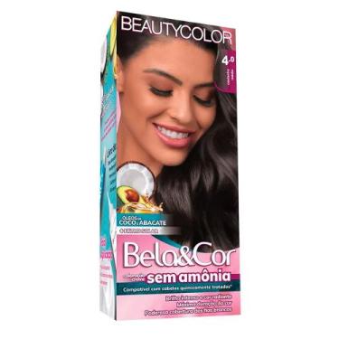 Imagem de Tintura Bela e Cor Sem Amônia 4.0 Castanho Médio - Bela&Cor