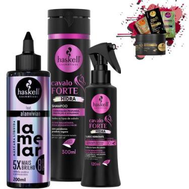 Imagem de Kit Másc Líquida Lamelar 200ml Cavalo Forte Hidra Sh Fluido - Haskell