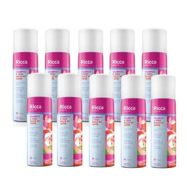 Imagem de Kit 10 Shampoos a Seco Maçã do Amor 50ml Compacto Antioleosidade Ricca