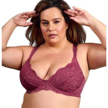 Imagem de Sutiã Sustentação Duloren 111745 Rendado, 48, Grenat