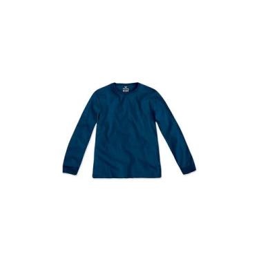 Imagem de Camiseta Básica Infantil Unissex Manga Longa Hering Kids, Azul marinho