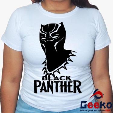 Imagem de Baby Look Pantera Negra 100% Algodão - Black Panther - Wakanda Forever
