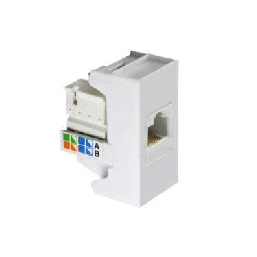 Imagem de Módulo Tomada RJ45 CAT-5E Branco Slim Ilumi - Enerbrás