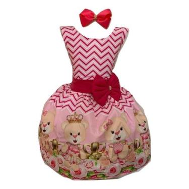Imagem de Vestido Temático Ursa Ursinha Realeza - Pequenos Encantos Baby, Rosa, 