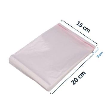 Imagem de Saco Adesivado Saquinho Plástico Transparente 15x20 100 Unidades - fs