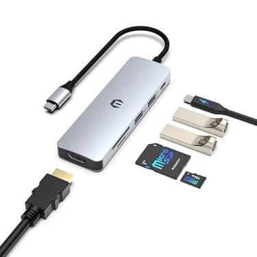 Imagem de Tiergrade Adaptador multiportas Hub USB C com tela 4K, carregador PD de 100 W, 1 porta USB-A3.0 com dados t de 5 Gbps, 1 porta USB-A, slot SD e micro SD, para Chromebook Pixel, Dell XPS 13/15 e mais