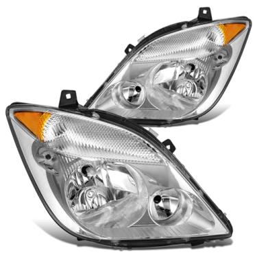 Imagem de DNA MOTORING Par de faróis compatíveis com Mercedes Benz Dodge Freightliner Sprinter 2500 3500 2007-2013, cromado/âmbar, HL-OH-SPTR07-CH-AM, HL-OH-SPTR07-CH-AM