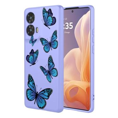 Imagem de HTXWXJC Capa de celular para Moto Edge 50 Fusion, Motorola Edge 50 Fusion, à prova de choque, flexível, amortecedor, capa macia de TPU com estampa de borboleta para Motorola Edge 50 Fusion borboleta