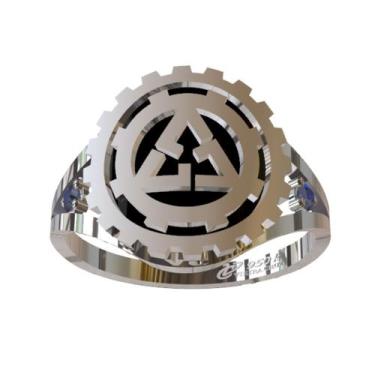 Imagem de Anel De Formatura De Engenharia de Materiais Em Prata 950k - Vieira Cr