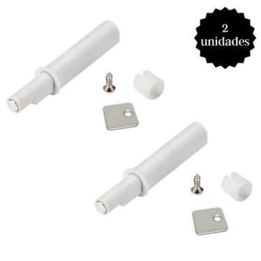 Imagem de Kit 2 Fecho Toque Magnético Tip-on p/ Armário Embutir Branco - RENNA