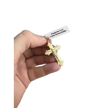 Imagem de Pingente cruz cristo ponta balão m - banhado a ouro 18k - Tojoia18K, 6