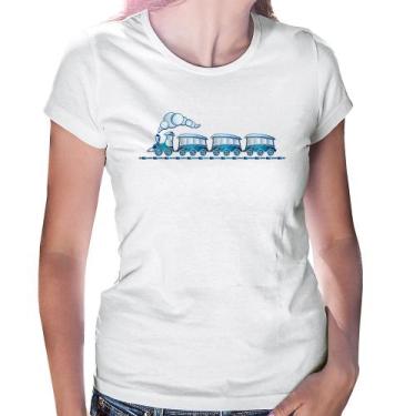 Imagem de Baby Look Trenzinho Brinquedo - Foca na Moda, Branco, G