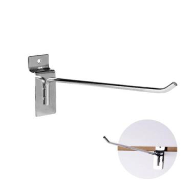 Imagem de Kit 20 ganchos zincado de 15cm para painel canaletado