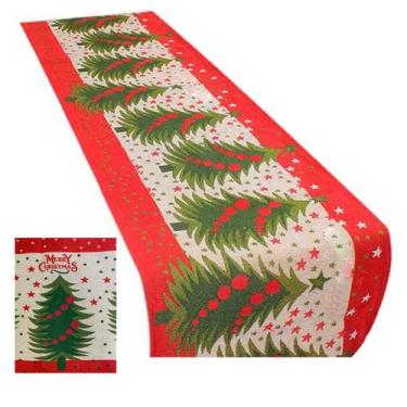 Imagem de Caminho de Mesa Toalha Natal Natalino Passadeira Trilho Arvore de Nata