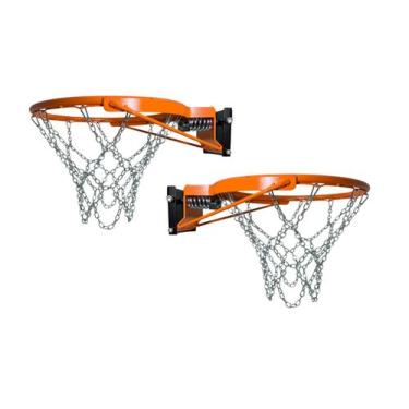 Imagem de Par Aro Basquete Oficial Retrátil Molas E Rede Corrente Aço - Grecco S