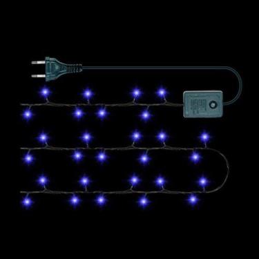 Imagem de Pisca 100 LEDs 8 funções 9,7 metros fio verde luz azul - Toda Casa