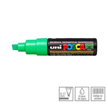 Imagem de Posca PC-8K Verde Fluor Uni Ponta Chanfrada
