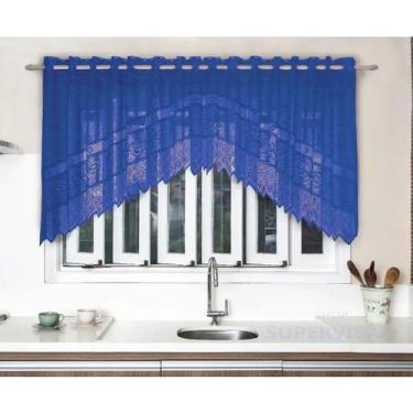 Imagem de Cortina Renda Cascata 3,00 M X 1,00 Alt Color Retro Azul - Interlar