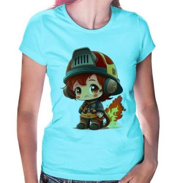 Imagem de Baby Look Bombeiro Mirim - Foca na Moda, Azul claro, GGG