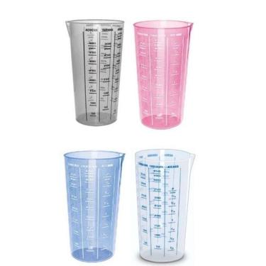 Imagem de Copo Medidor Graduado Dosador Color Receitas 500ml - Xícara, Ml, Grama