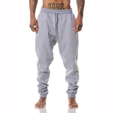 Imagem de Calça Moletom Masculina Cinza Jogger Cargo Moda Larga - W2 STORE, M, C