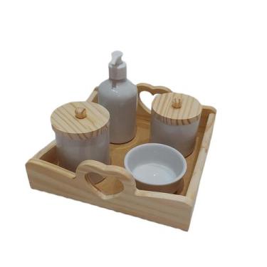 Imagem de Kit Higiene Bebê Porcelana Potes Saboneteira liquida - S. A decoração
