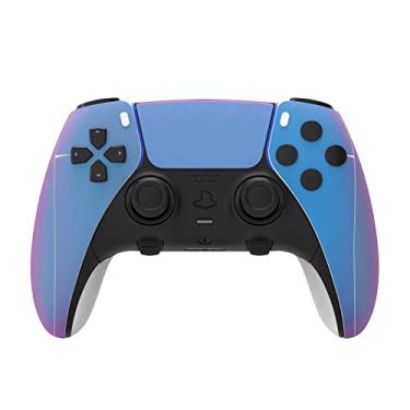 Imagem de PlayVital 2 Set Skin Sticker for ps5 Edge Controller, Custom Vinyl Decal Wrap Cover for ps5 Edge Wireless Controller - Chrome Purple Blue