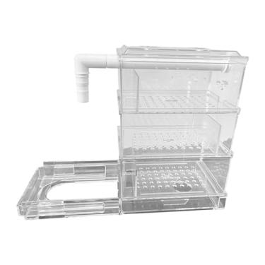 Imagem de Nishiyuenyi Dispositivo de filtragem de filtro de aquário Caixa de filtro externo Filtro superior de tanque de peixes Tubo de transbordamento Filtro