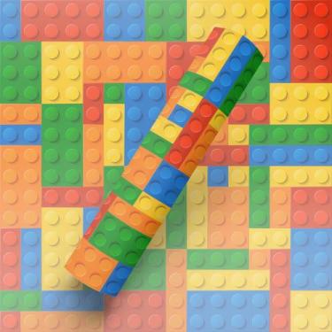 Imagem de Papel de Parede Adesivo Tema Lego Colorido Quarto Infantil - BAZAR DOS