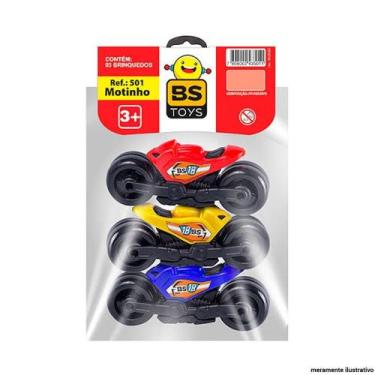 Imagem de Kit 3 Motos Sortidas Brinquedo Infantil 3 anos Solapa Bs Toys - Plenu