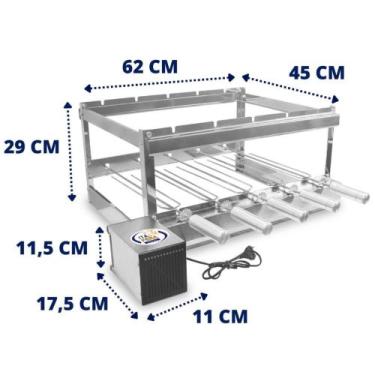 Imagem de Suporte Espeto Tipo Gira Grill 5 Espetos Churrasqueira De Cimento - It