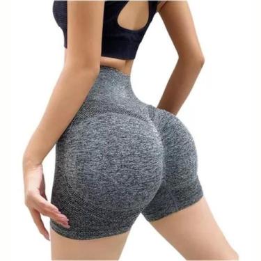 Imagem de Short Legging Esportivo Fitness Feminina Alta Elasticidade Sem Costura