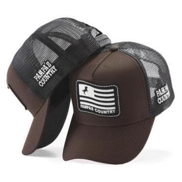 Imagem de Boné Trucker Exclusivo Pampas Country Estilo Cavalo Rural Unissex, Mar