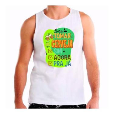 Imagem de Camiseta regata masculina plus size meme tomar cerveja abada carnaval 