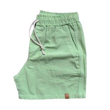 Imagem de Short Mauricinho Fio Tinto Linho 3 Bolsos - C&C, Verde limão, P