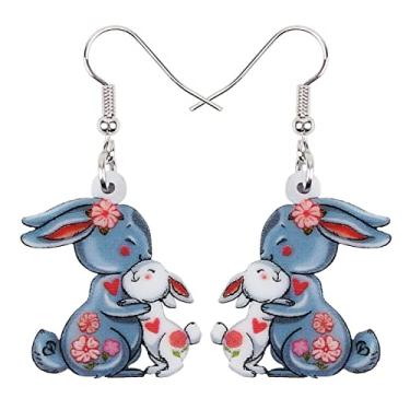 Imagem de YINYA Brincos de coelho de acrílico para o dia das mães, joias de animais de fazenda, presentes para casais, para amantes de animais de estimação, mulheres, meninas, crianças, decoração, Medium,