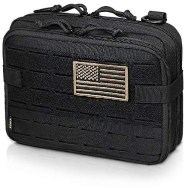 Imagem de WYNEX Bolsa tática Molle Admin com design cortado a laser, bolsas utilitárias, acessório Molle, organizador de EMT médico militar com bolso para mapa, pacote EDC, suporte de ferramentas IFAK incluído