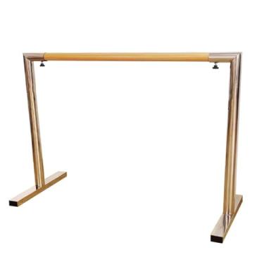 Imagem de Ballet Barre Pólo de balé de aço inoxidável móvel doméstico com alça de madeira, altura 80-105cm, barra de extensão de academia de estúdio de dança (Color : Monolayer, Size : 2.5M/8.2FT)