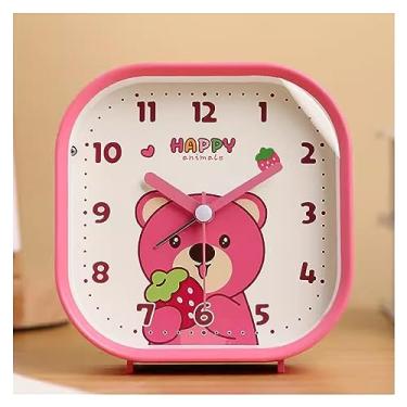 Imagem de LICONG-2020 Despertador super alto, despertador de desenho animado, sem tique-taque com luz noturna, despertador de 10 cm, relógio operado por bateria para cabeceiras de cama, sala de estar, relógios