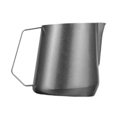 Imagem de IEUDNS Jarra para fazer espuma, jarra de vapor para café expresso, aço inoxidável, copo para espuma, para escritório, bar, casa, cafeteria, Prateado