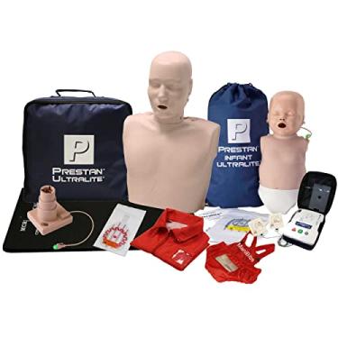 Imagem de MCR Medical Pacote de Manequim Prestan Ultralite Cpr (1 Adulto, 1 Infantil), Tom Médio com Aed Ultratrainer (Único) e Acessórios Mcr