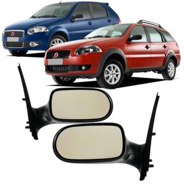 Imagem de CRL Retrovisor Palio Siena Weekend 2008-2010 4 Portas Fixo, Lado Esquerdo (Motorista) e Direito (Passageiro), Manual, Preto