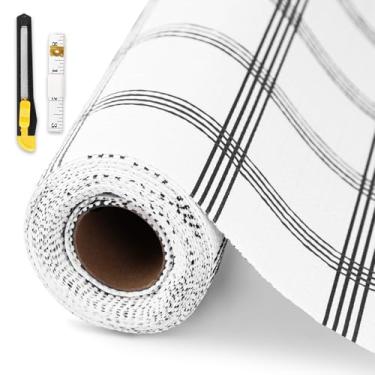 Imagem de Forro de gaveta e prateleira para armário de cozinha, forro de armário não adesivo 30,5 cm x 20 m, tapete antiderrapante de papel para prateleira impermeável, forro de armário, proteção de contato,