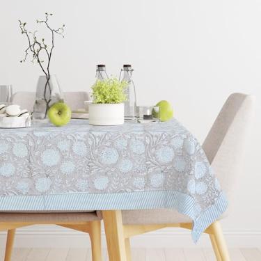 Imagem de Trade Star Linda toalha de mesa decorativa para sala de jantar, 100% algodão, design perfeito, capa de qualidade superior para decoração de casamento (padrão 2, 152 x 152 cm)