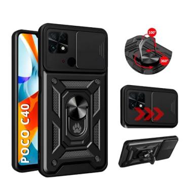 Imagem de Capa Capinha Case Armor Anti Choque Ring Luxo Para Poco C40 (Tela 6,71) + Anel Giratório + Proteção De Câmera - Proteção Militar